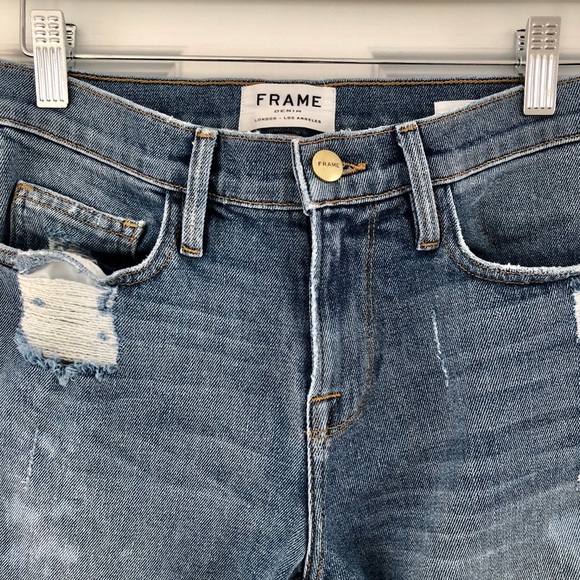 Frame Ripped Straight Leg Jeans - Picture 3 of 4